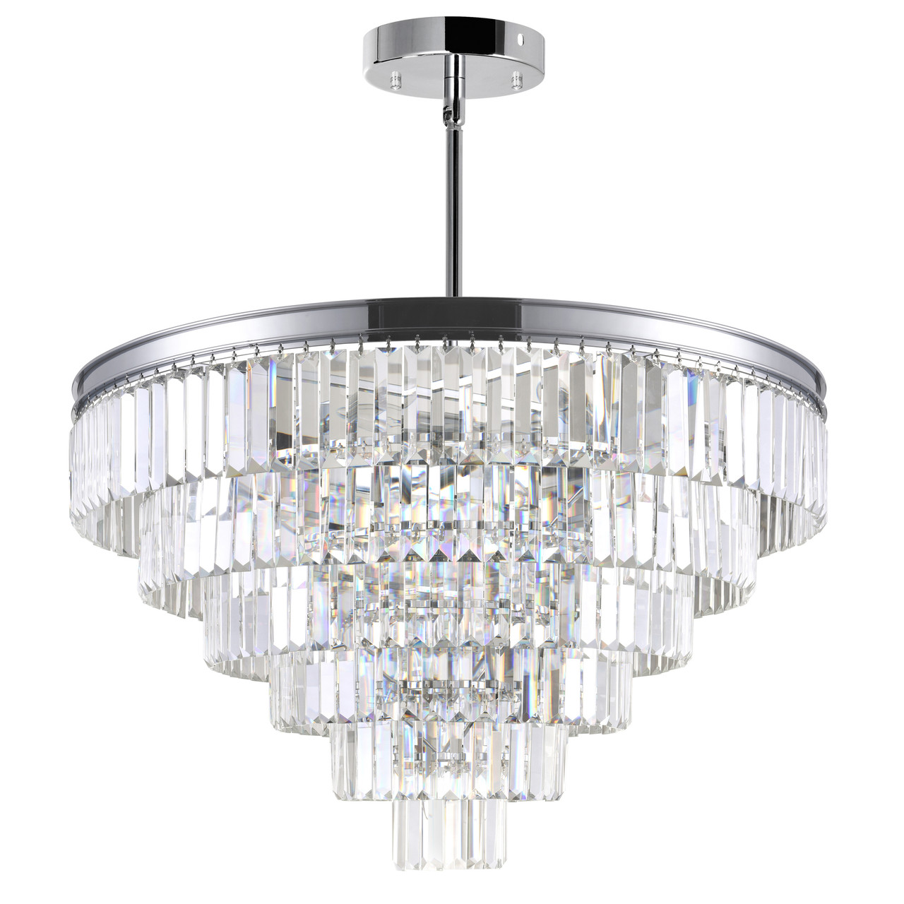 CWI LIGHTING 9969P30-15-601 15 Light Down Chandelier with Chrome finish