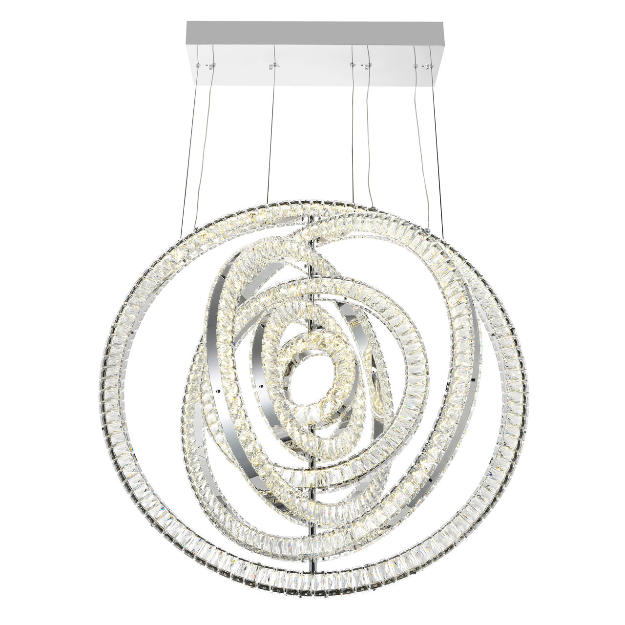 CWI LIGHTING 1046P37-6-601 LED Chandelier with Chrome Finish