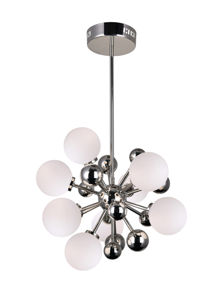 CWI LIGHTING 1125P16-8-613 8 Light Chandelier with Polished Nickel Finish