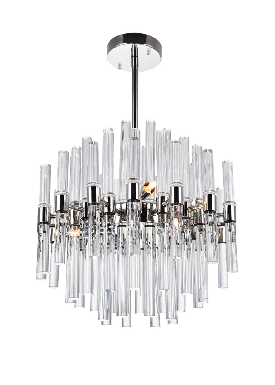 CWI LIGHTING 1137P16-8-613 8 Light Chandelier with Polished Nickel Finish