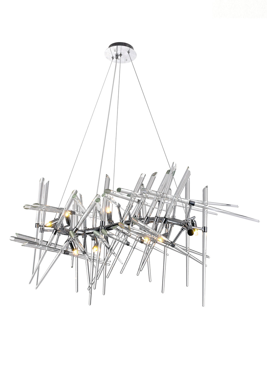 CWI LIGHTING 1154P39-10-601 10 Light Chandelier with Chrome Finish