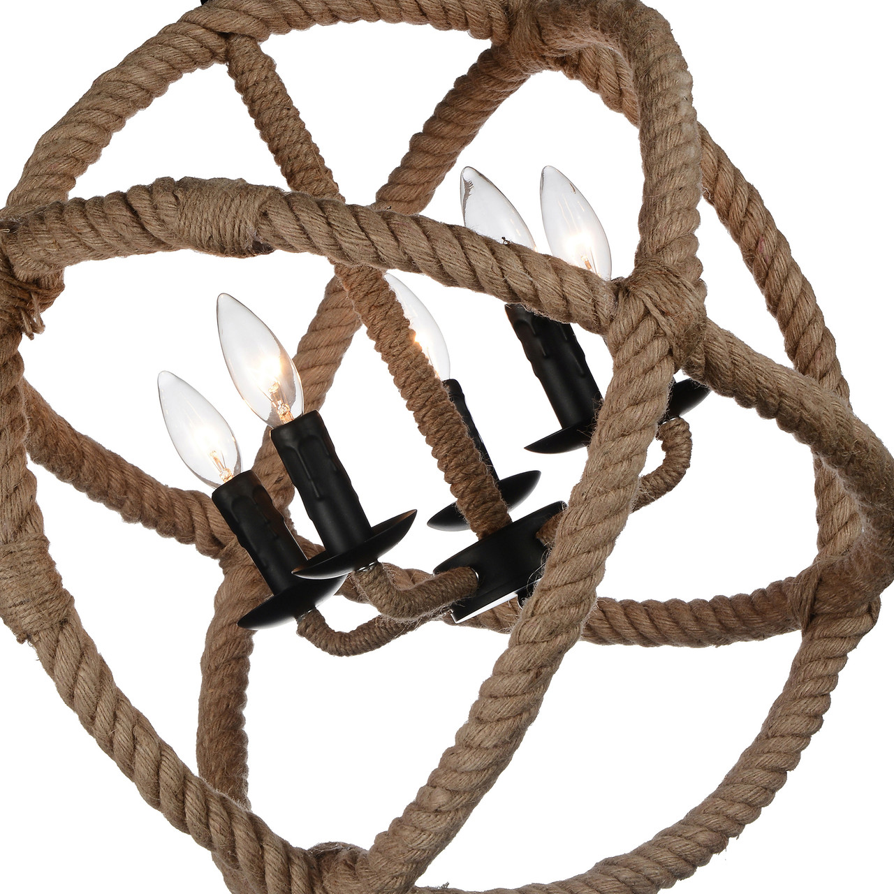 CWI LIGHTING 9706P21-5-101 5 Light Up Chandelier with Black finish