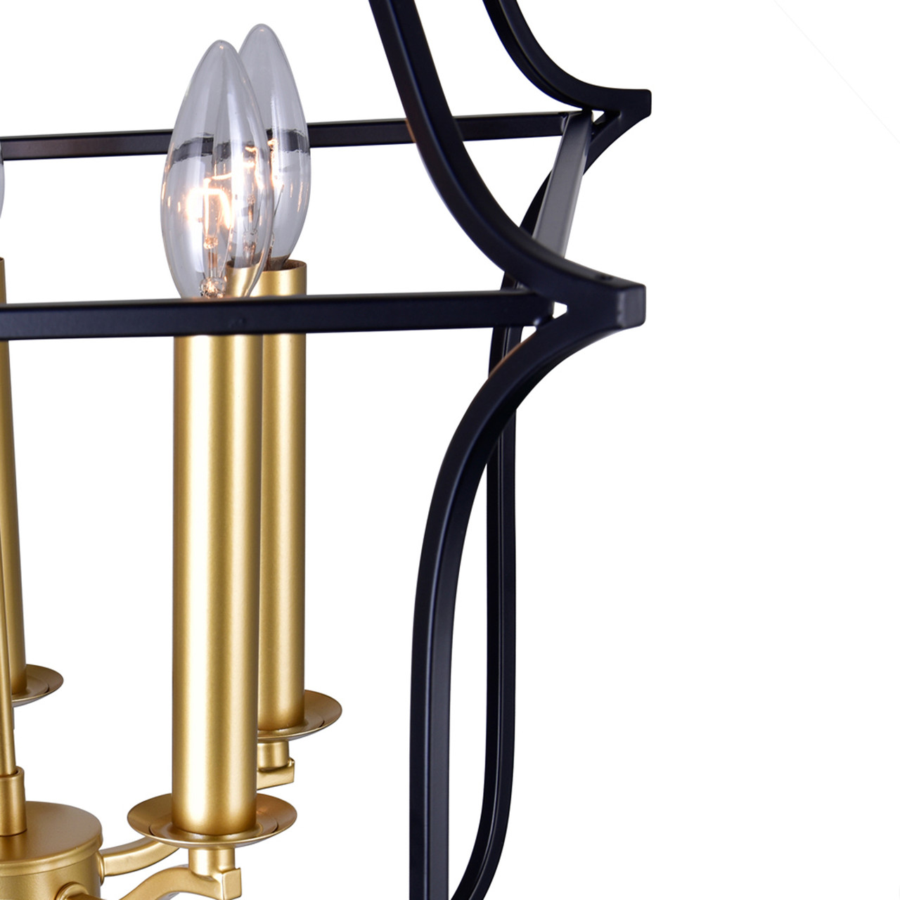 CWI LIGHTING 1223P16-5-602 5 Light Chandelier with Satin Gold & Black Finish