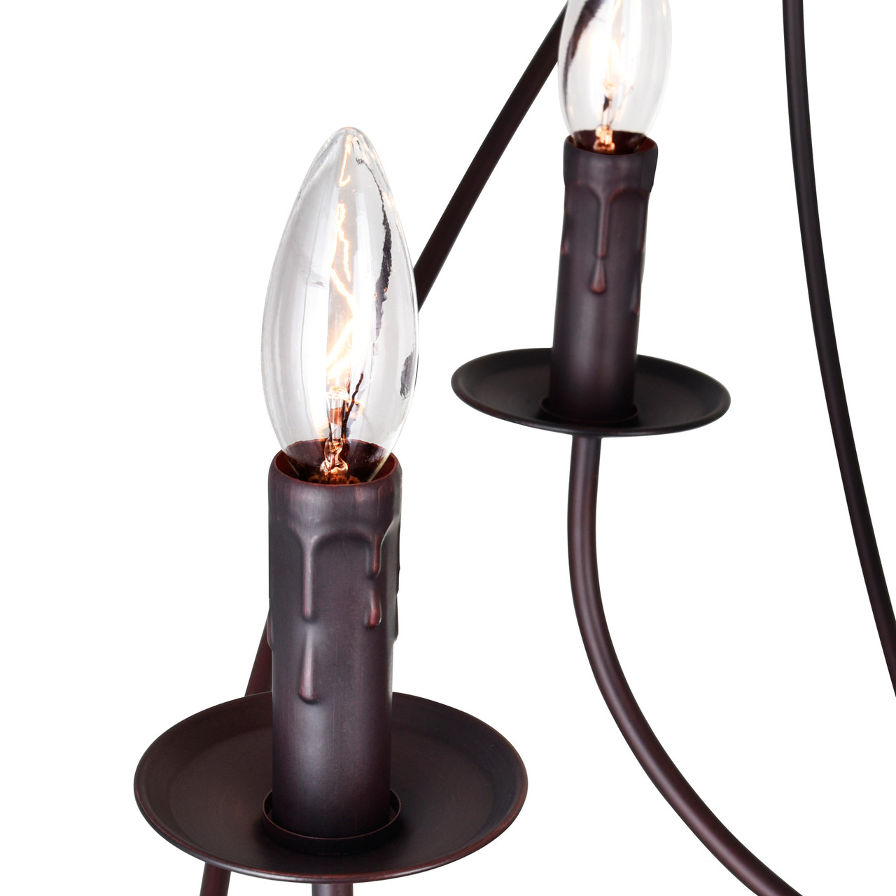 CWI LIGHTING 5464P32DB-9 9 Light Up Chandelier with Brown finish