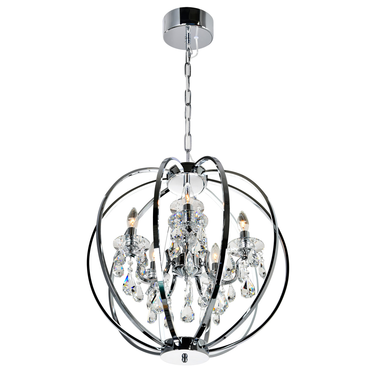 CWI LIGHTING 5025P22C-5 5 Light Up Chandelier with Chrome finish