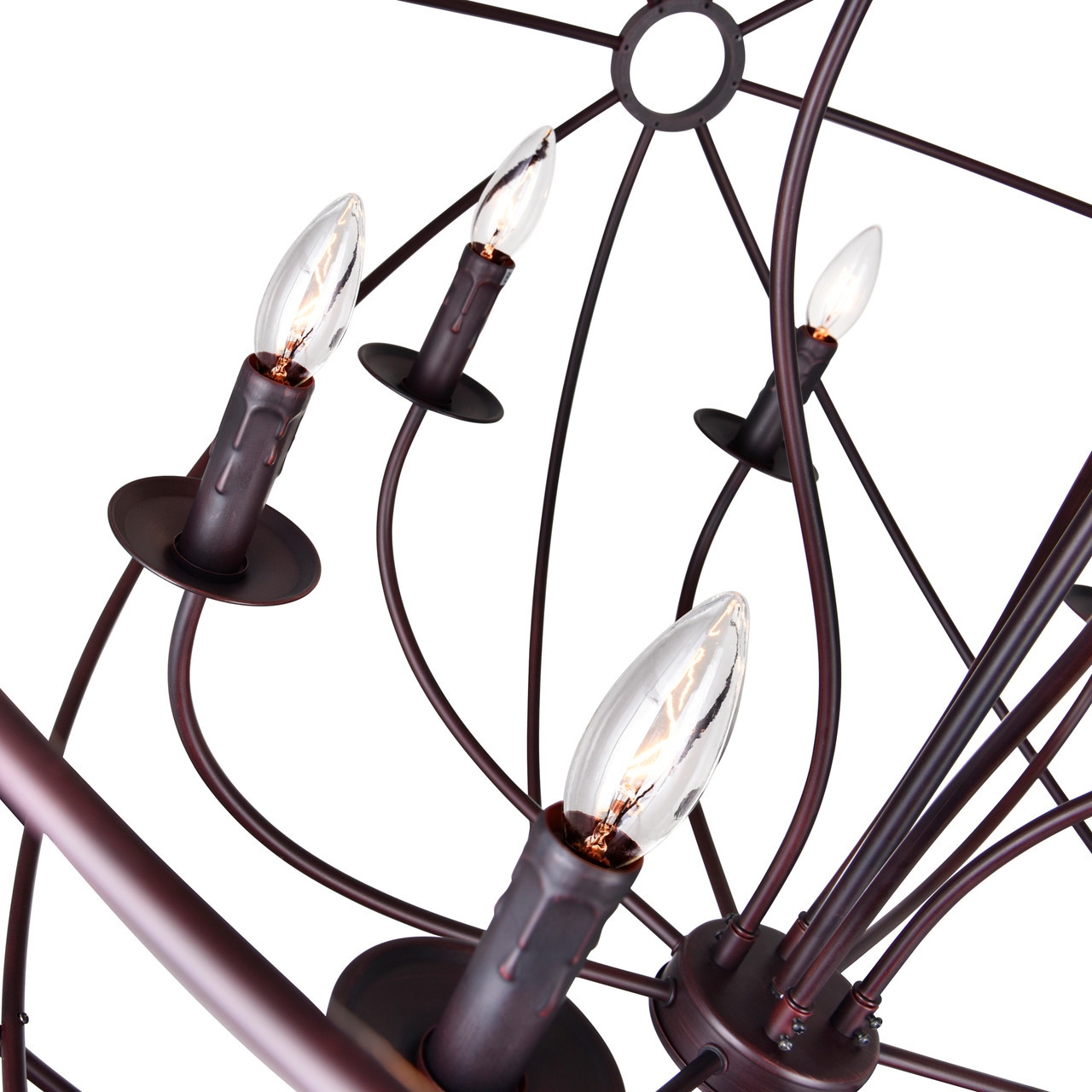 CWI LIGHTING 5464P40DB-12 12 Light Up Chandelier with Brown finish