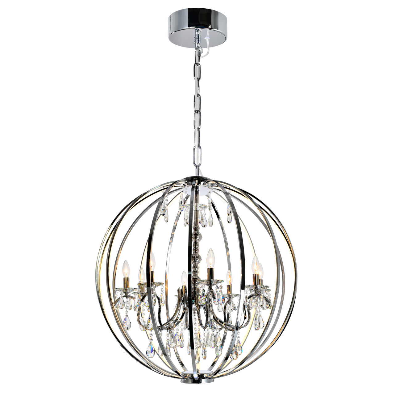 CWI LIGHTING 5025P34C-8 8 Light Up Chandelier with Chrome finish