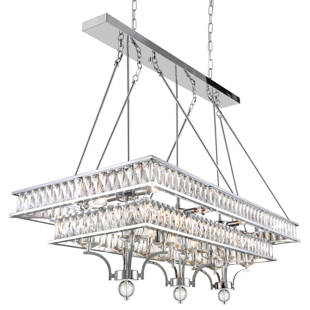 CWI LIGHTING 9972P47-20-601 20 Light Island Chandelier with Chrome finish