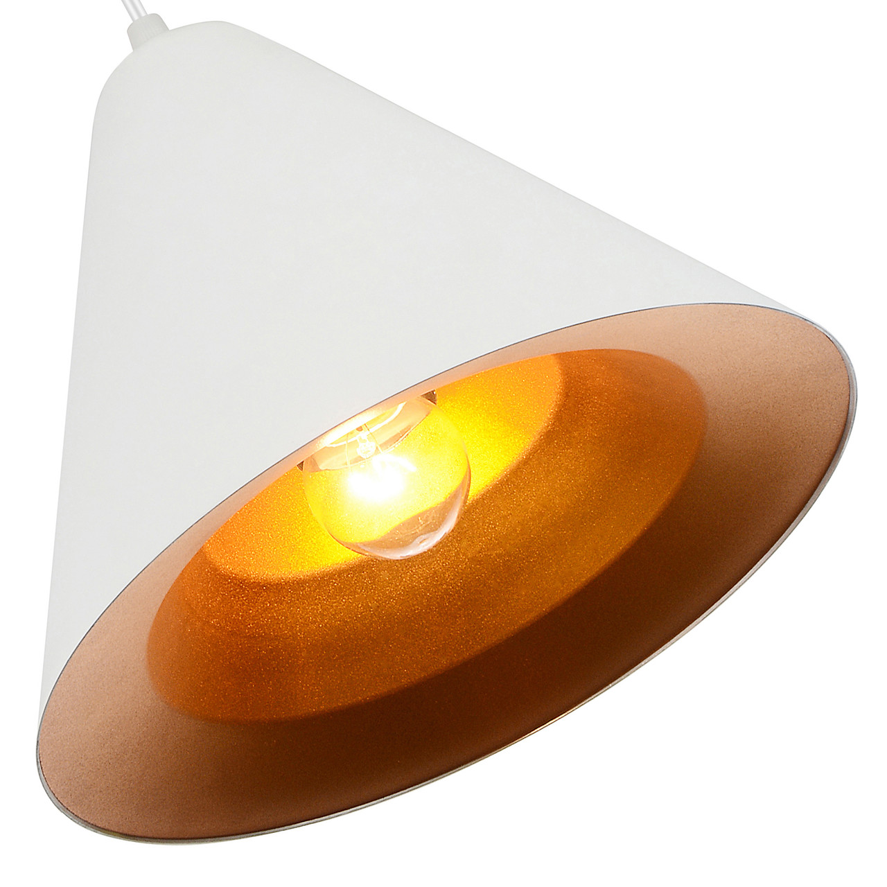 CWI LIGHTING 9666P10-1-142 1 Light Down Pendant with Matte White & Gold finish