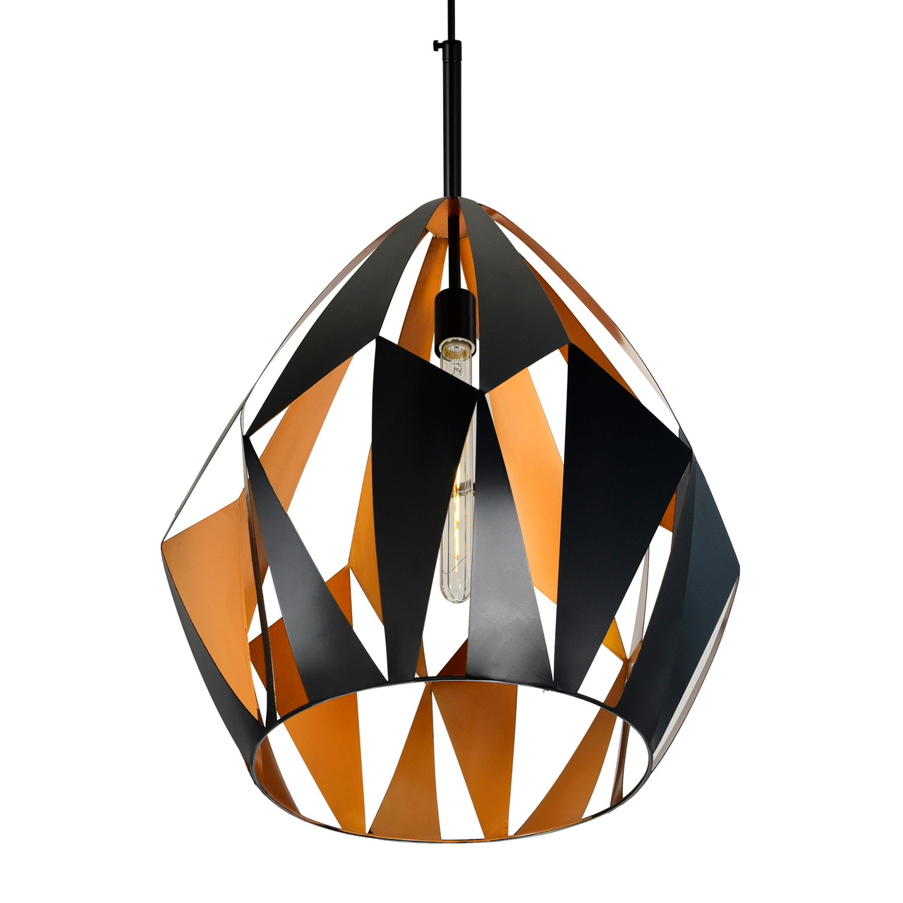 CWI LIGHTING 1114P20-1-271 1 Light Down Pendant with Black+Copper Finish