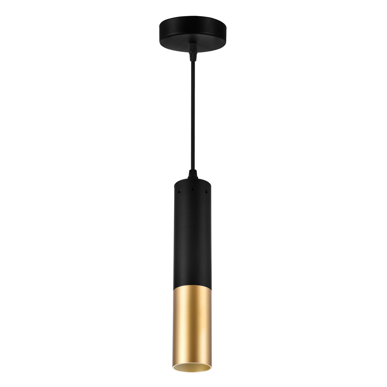CWI LIGHTING 1015P2-1-129 1 Light Down Mini Pendant with Matte Black & Satin Gold finish