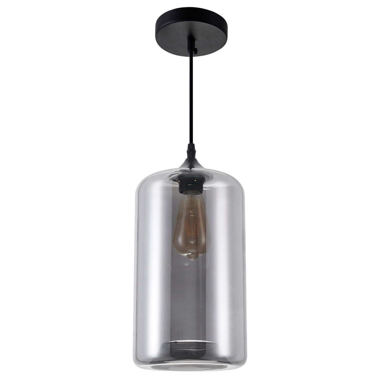 CWI LIGHTING 5553P7-Smoke 1 Light Down Mini Pendant with Transparent Smoke finish