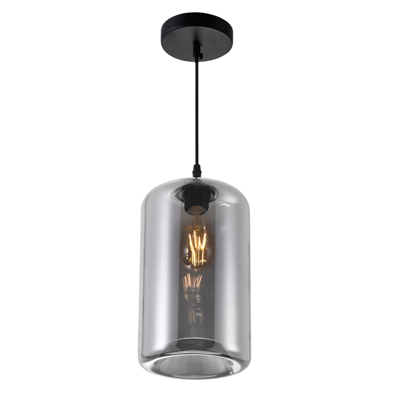 CWI LIGHTING 5553P7-Smoke 1 Light Down Mini Pendant with Transparent Smoke finish