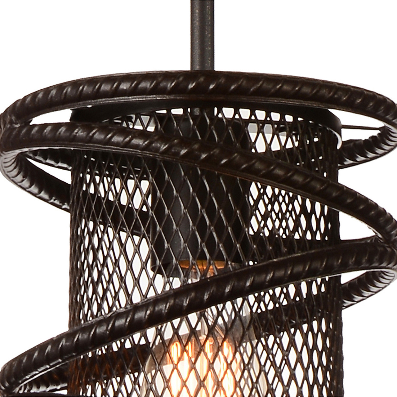 CWI LIGHTING 9700P7-1-197 1 Light Down Mini Pendant with Brown finish