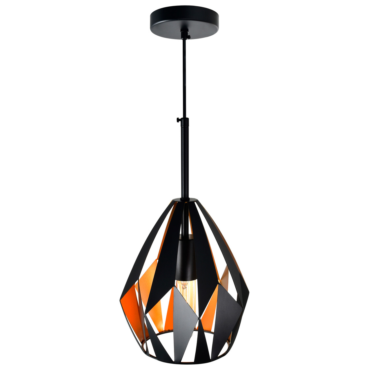 CWI LIGHTING 1114P8-1-271 1 Light Down Mini Pendant with Black+Copper Finish