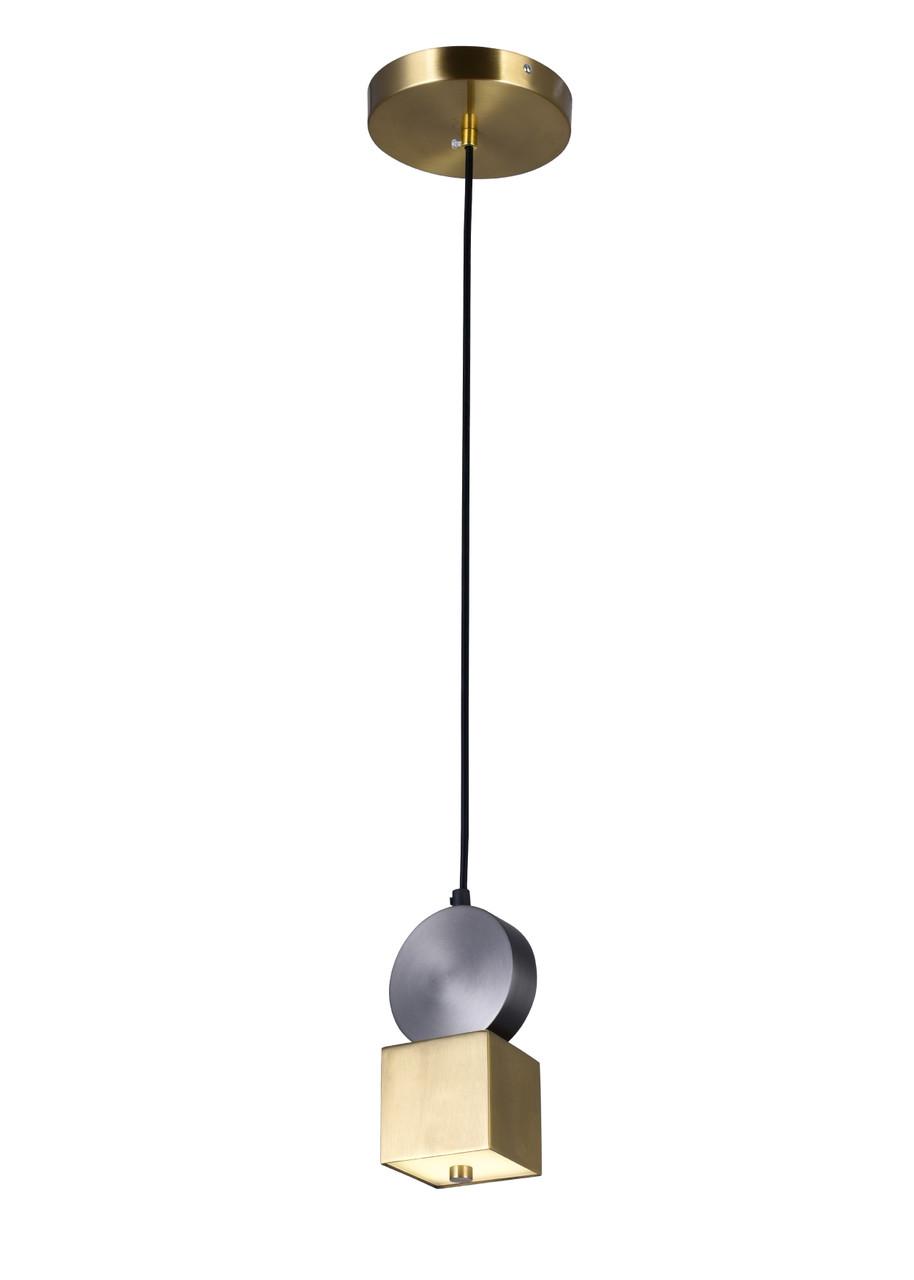 CWI LIGHTING 1156P4-625 LED Mini Pendant with Brass+Black Finish