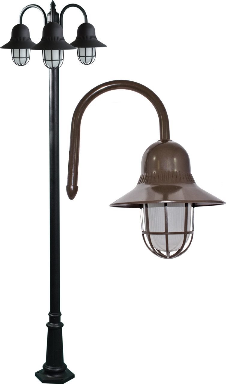 DABMAR LIGHTING GM9913-LED6-BZ Marquee Post Three Light Fixture 6 Watt LED Lamp 85-265 Volts, Bronze