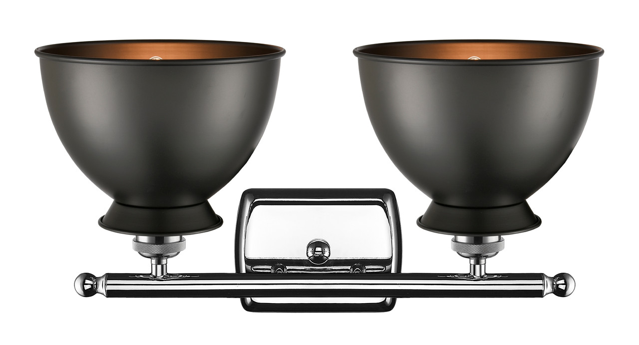 INNOVATIONS LIGHTING 516-2W-PC-M14-BK Adirondack 2 Light Bath Vanity Light part of the Ballston Collection