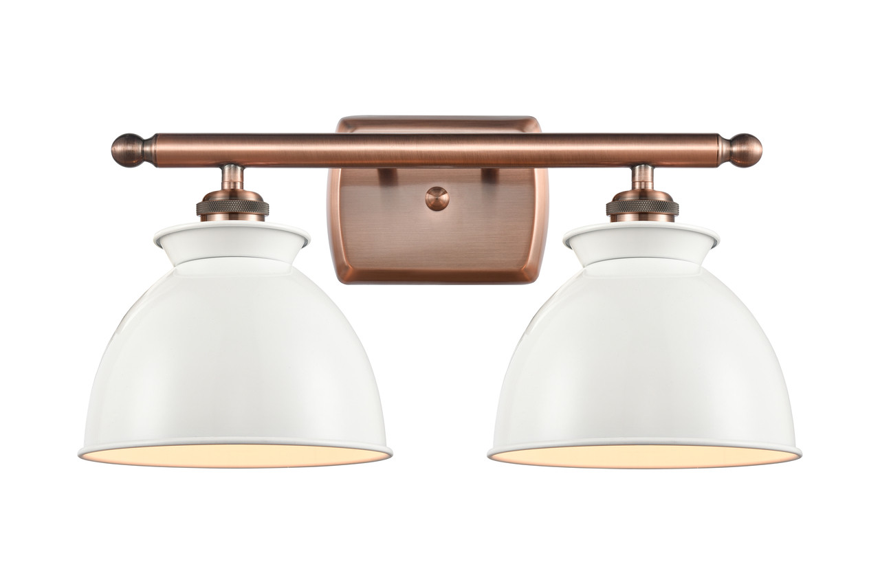 INNOVATIONS LIGHTING 516-2W-AC-M14-W Adirondack 2 Light Bath Vanity Light part of the Ballston Collection