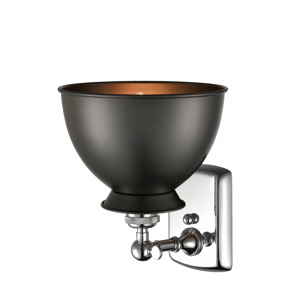 INNOVATIONS LIGHTING 516-1W-PC-M14-BK Adirondack 1 Light Sconce part of the Ballston Collection