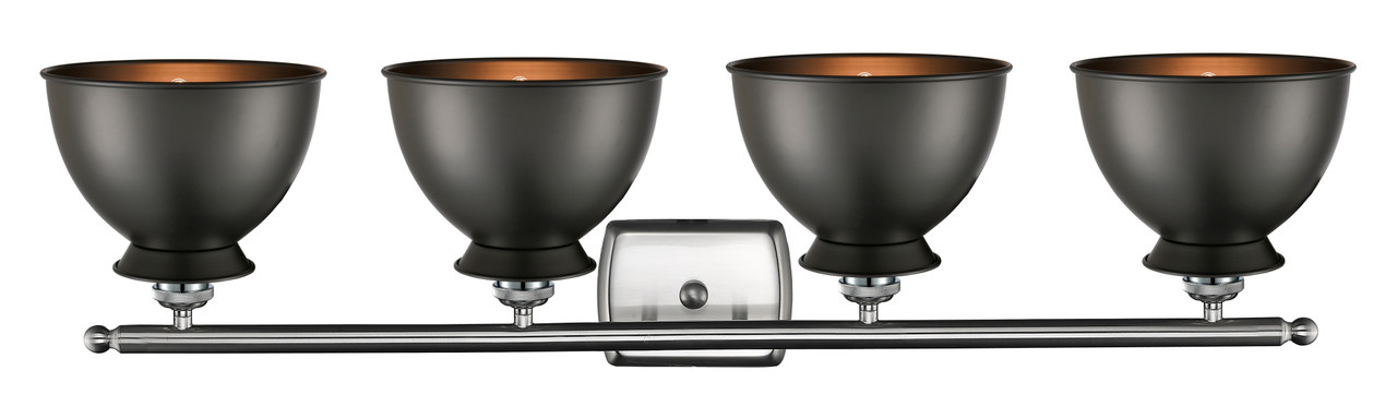 INNOVATIONS LIGHTING 516-4W-SN-M14-BK Adirondack 3 Light Bath Vanity Light part of the Ballston Collection