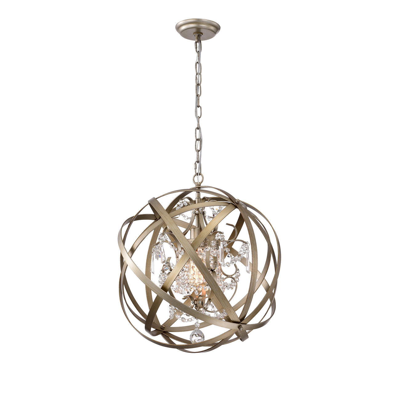 WAREHOUSE OF TIFFANY'S HM234/1SG Kenny 19 in. 1-Light Indoor Silver Gray Finish Chandelier with Light Kit