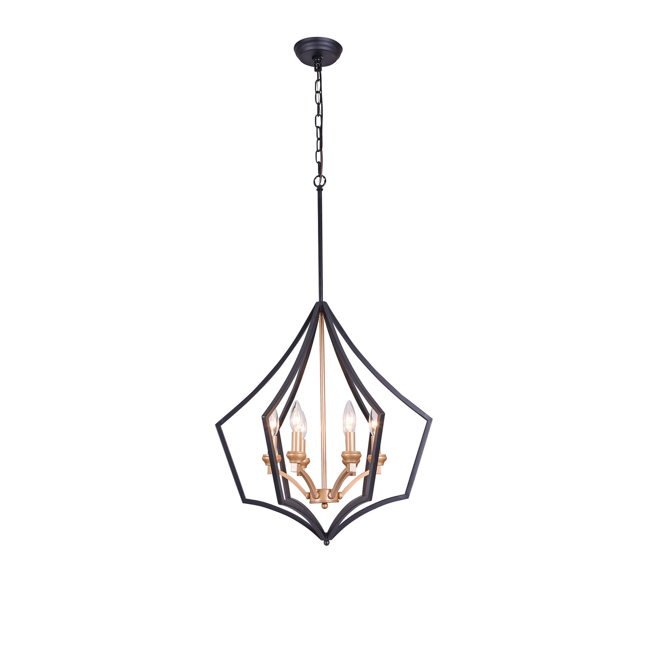 WAREHOUSE OF TIFFANY'S P2015/6 Freine 21 in. 6-Light Indoor Gold and Black Finish Chandelier with Light Kit