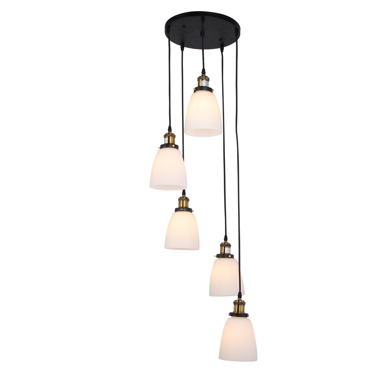 WAREHOUSE OF TIFFANY'S WZD019-5 Krisha 19 in. 5-Light Indoor Bronze Finish Chandelier with Light Kit
