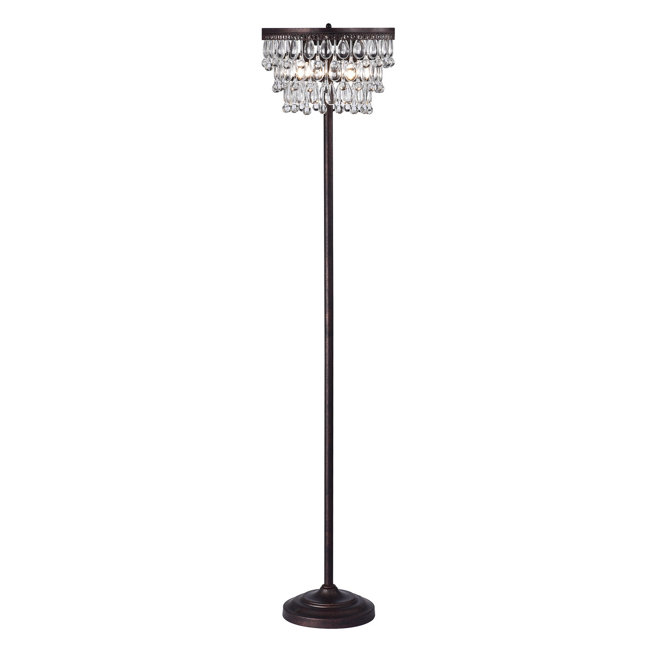 WAREHOUSE OF TIFFANY'S IMF30H/3AC Sotari 14.17 in. 3-Light Indoor Copper Finish Floor Lamp with Light Kit