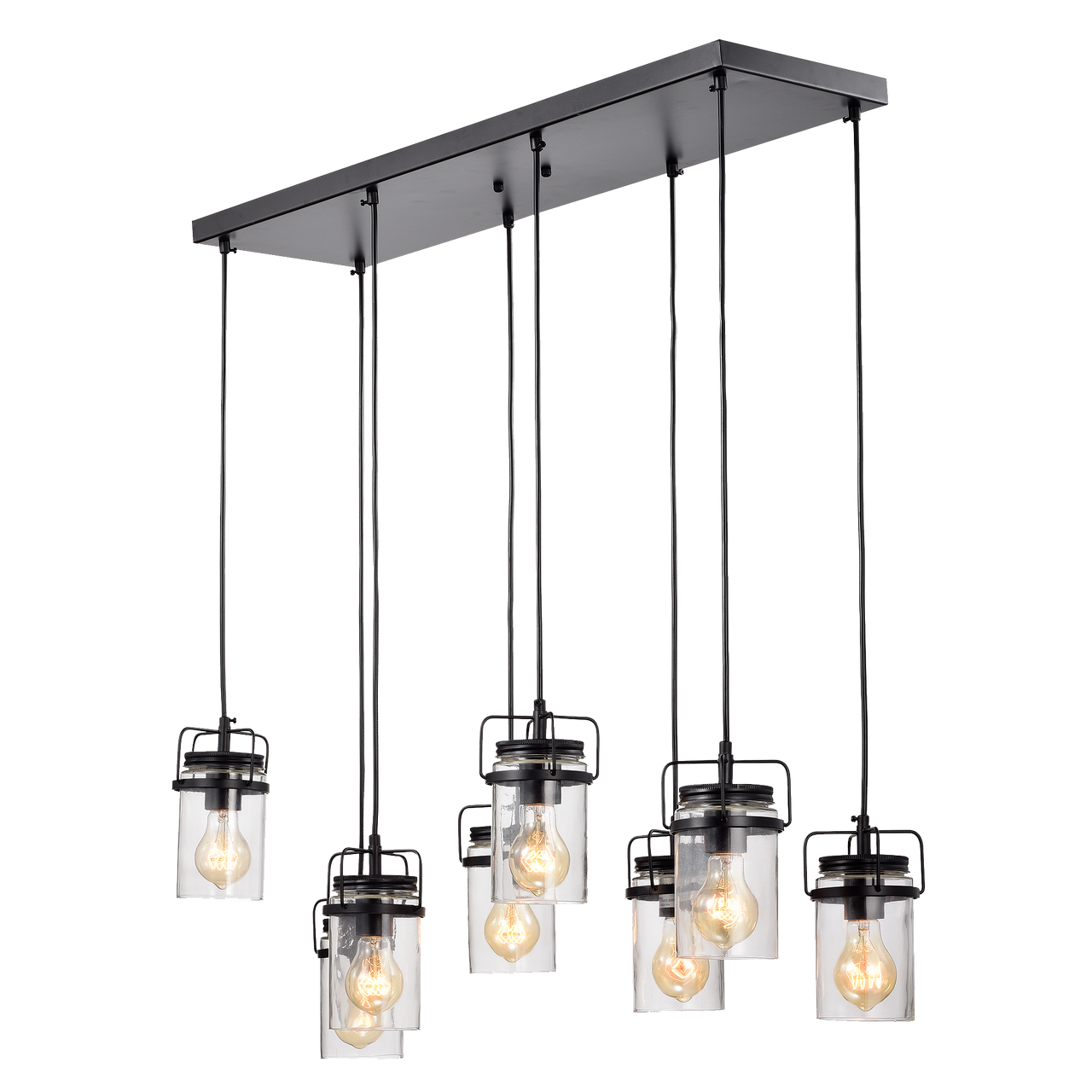 WAREHOUSE OF TIFFANY'S HM030/8 Margarita 12 in. 8-Light Indoor Bronze Finish Pendant Lamp with Light Kit