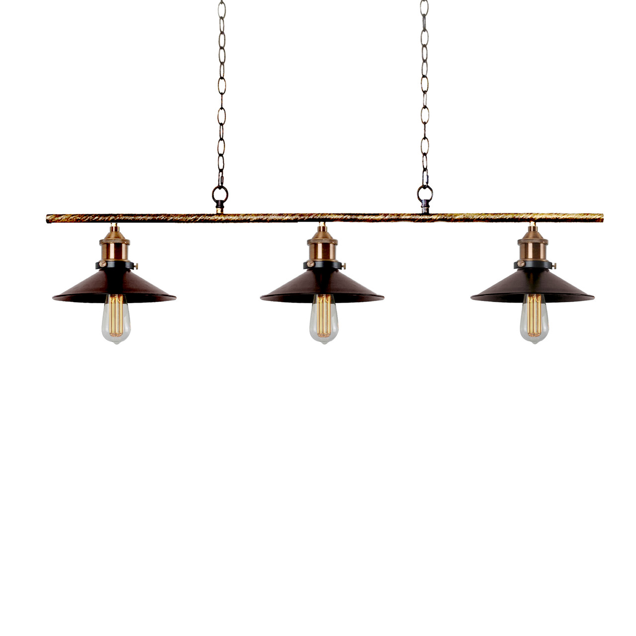 WAREHOUSE OF TIFFANY'S LD4012S Olive 11 in. 3-Light Indoor Black Finish Pendant Lamp with Light Kit