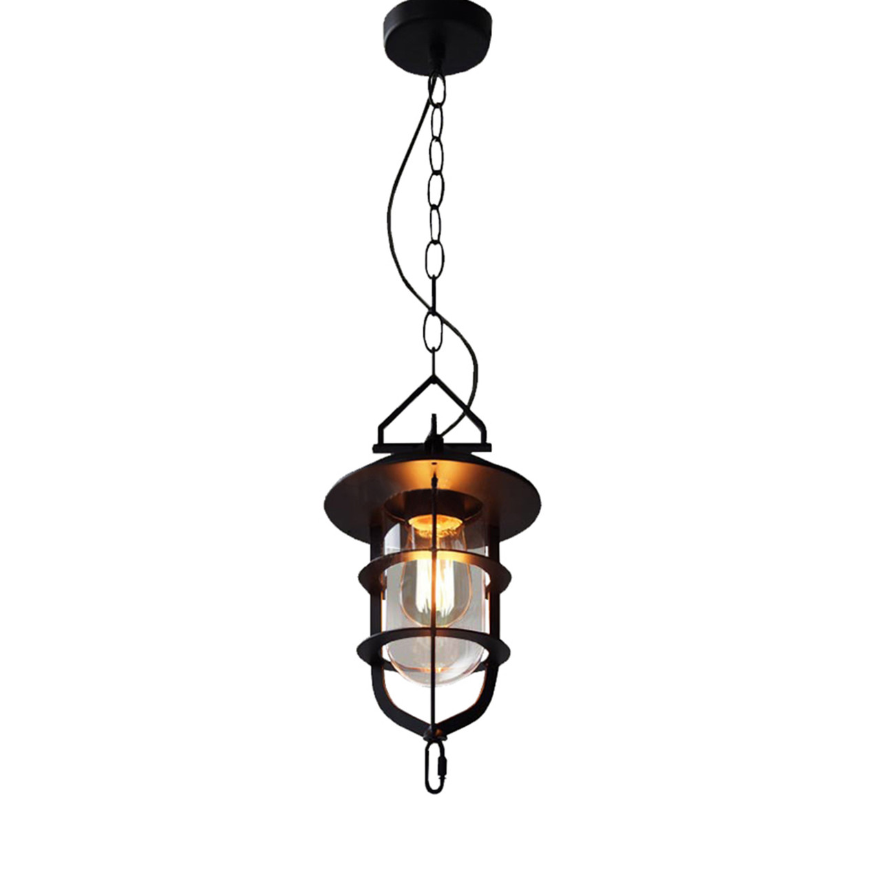 WAREHOUSE OF TIFFANY'S LD4019 Clarissa 10 in. 1-Light Indoor Black Finish Pendant Lamp with Light Kit