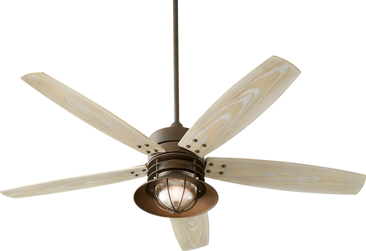 QUORUM INTERNATIONAL 14605-86 Portico 1-Light LED Patio Fan, Oiled Bronze