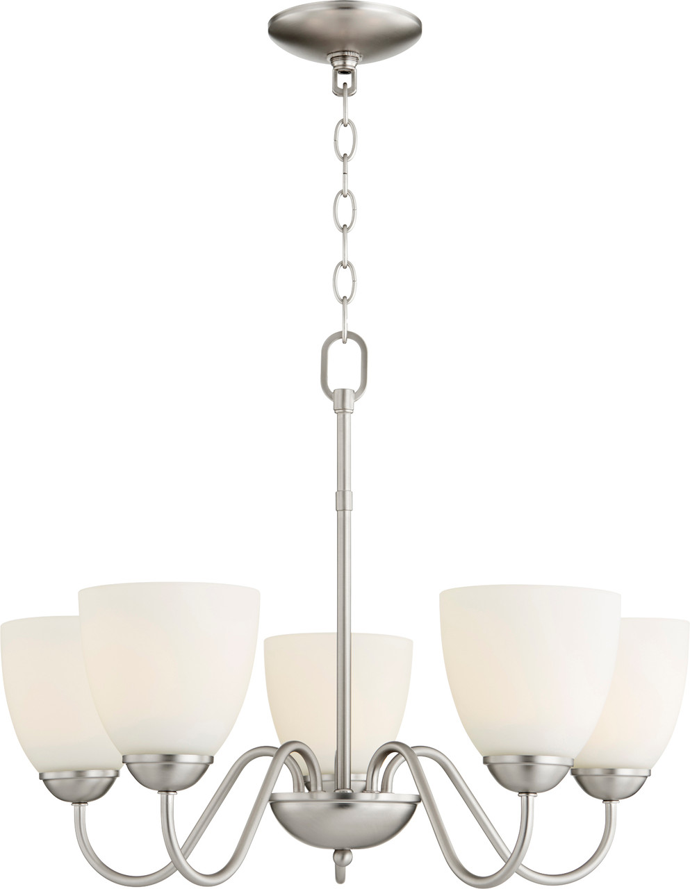 QUORUM INTERNATIONAL 6041-5-65 5-Light Chandelier, Satin Nickel