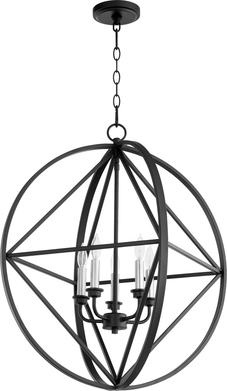 QUORUM INTERNATIONAL 807-5-69 5-Light Pendant Light, Noir