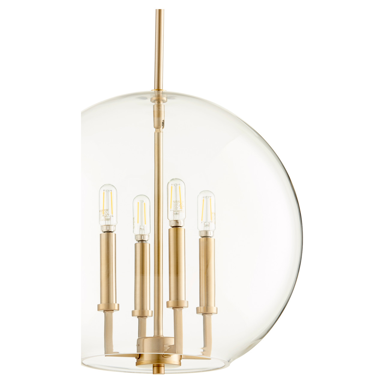 QUORUM INTERNATIONAL 873-4-80 4-Light Pendant Light, Aged Brass