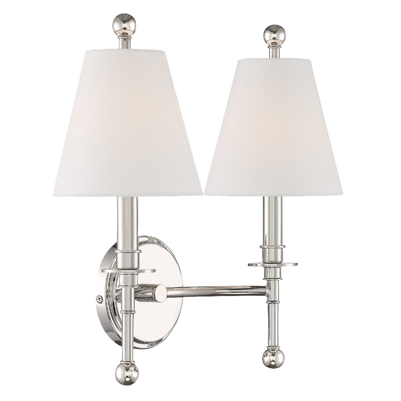 CRYSTORAMA RIV-383-PN Riverdale 2 Light Polished Nickel Wall Mount