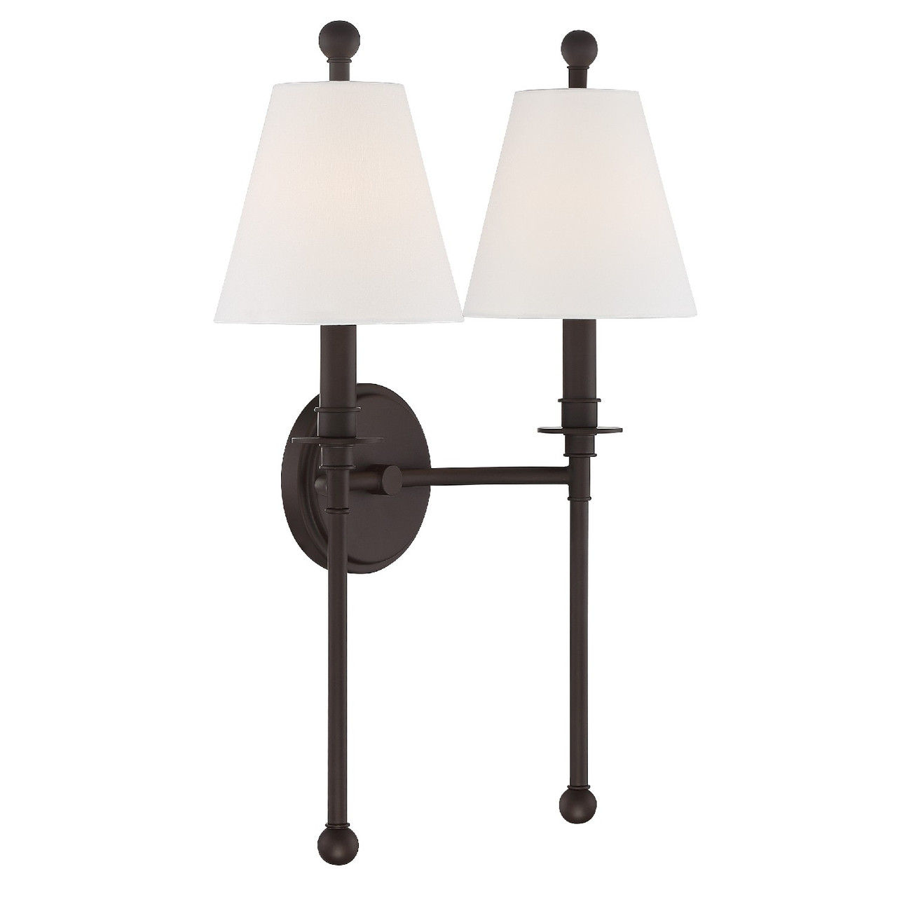 CRYSTORAMA RIV-383-DB Riverdale 2 Light Dark Bronze Wall Mount