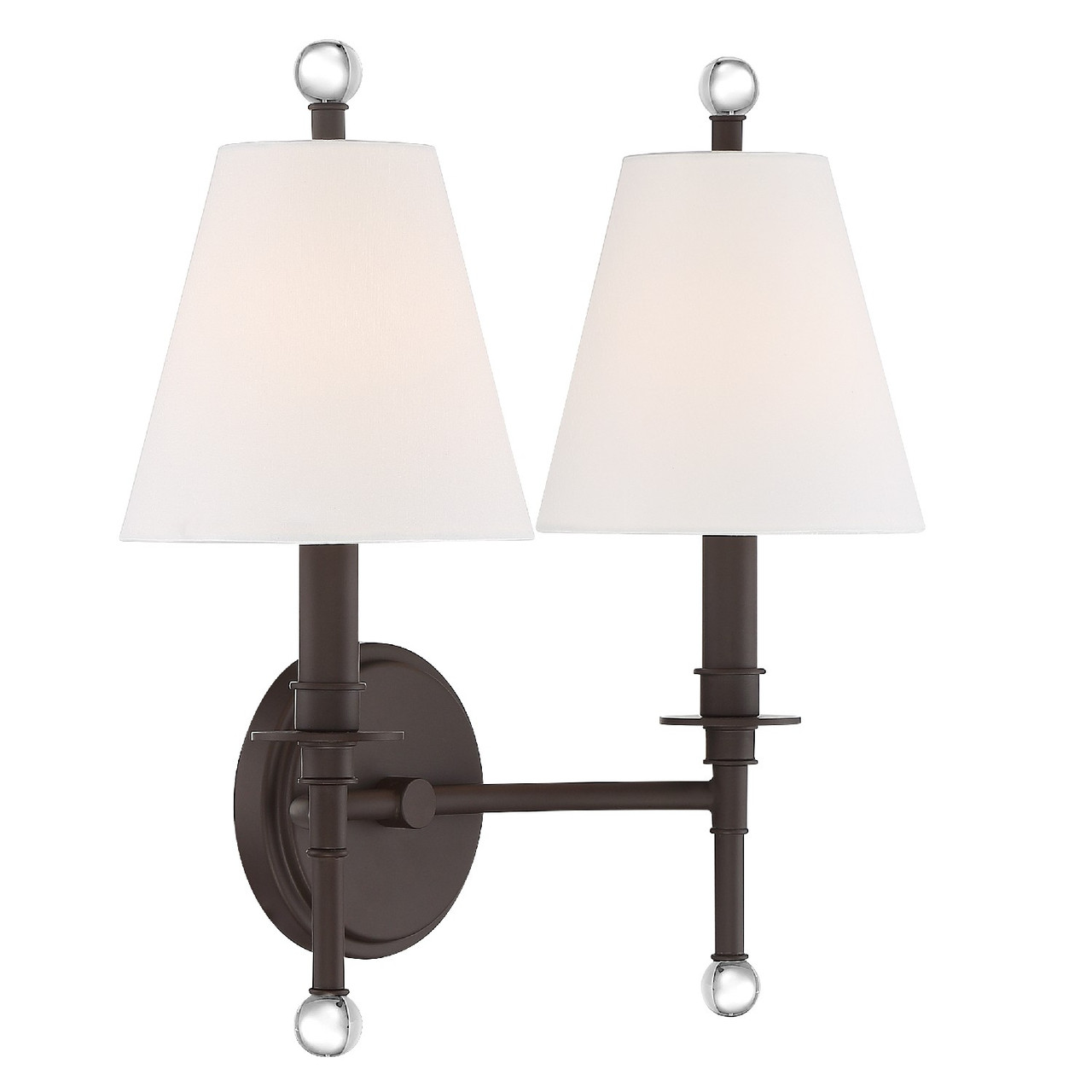CRYSTORAMA RIV-383-DB Riverdale 2 Light Dark Bronze Wall Mount