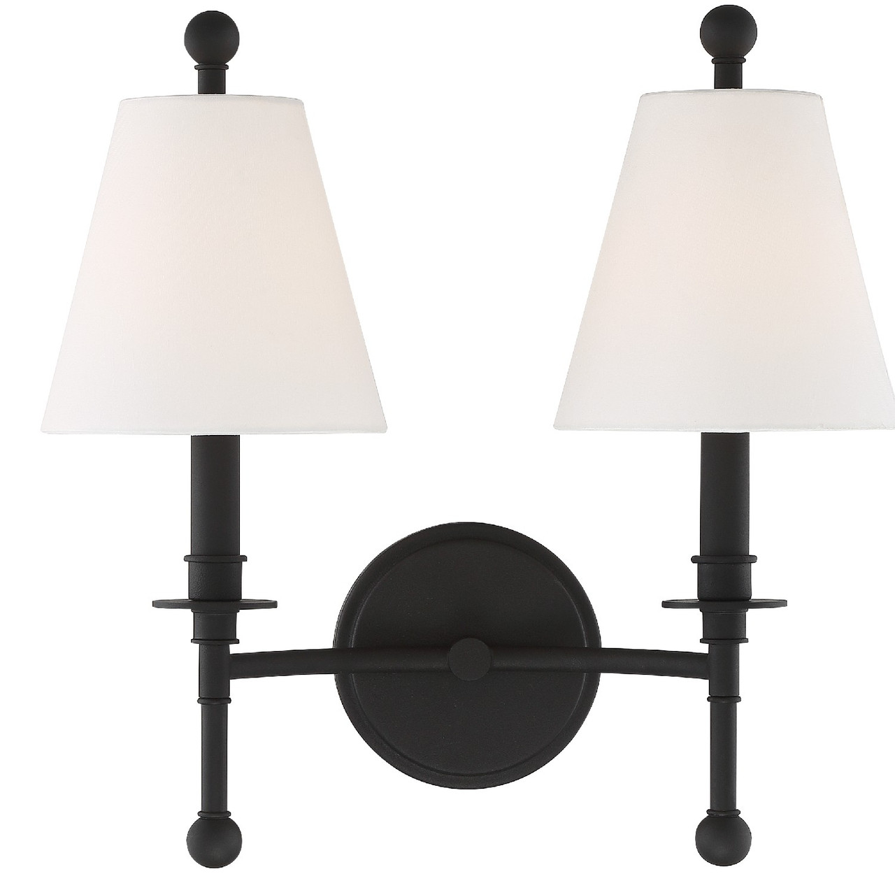 CRYSTORAMA RIV-383-BF Riverdale 2 Light Black Forged Wall Mount