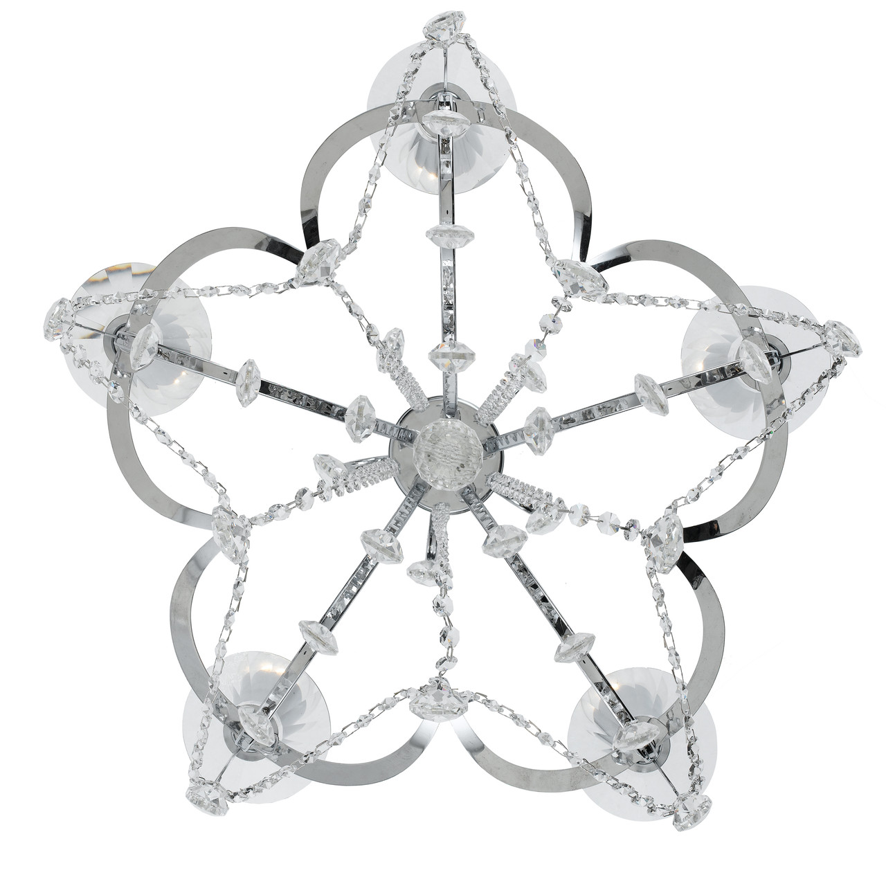 CRYSTORAMA 6825-CH-CL-SAQ Othello 5 Light Clear Crystal Polished Chrome Chandelier