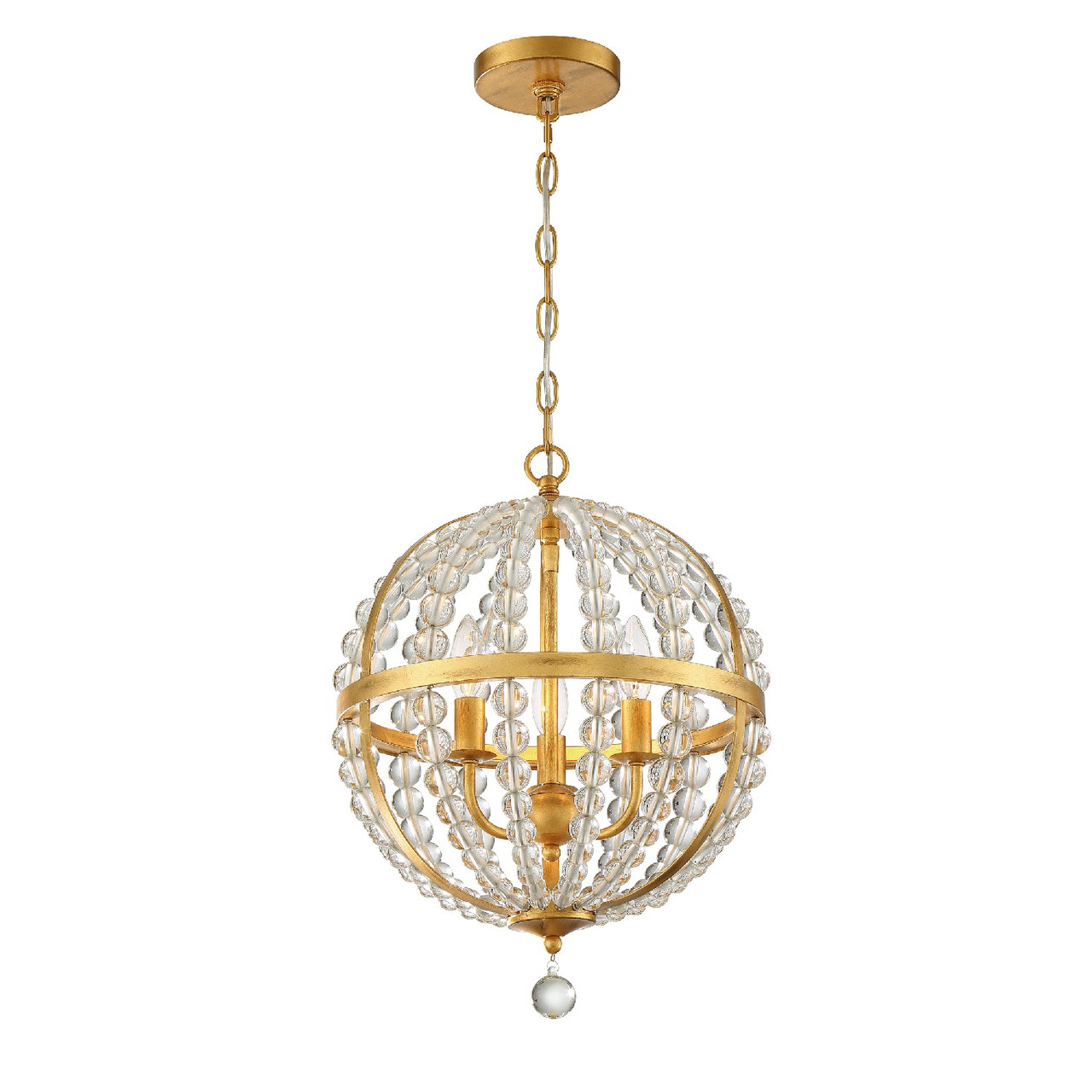 CRYSTORAMA ROX-A9003-GA Roxy 3 Light Antique Gold Chandelier