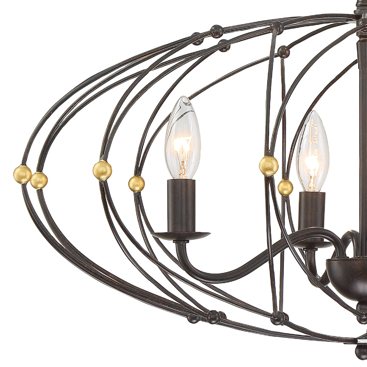 CRYSTORAMA ZUC-A9034-EB-GA Zucca 4 Light English Bronze Chandelier