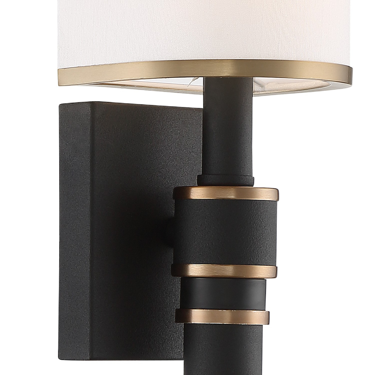 CRYSTORAMA SLO-A3601-VG-BF Sloane 1 Light Vibrant Gold + Black Forged Wall Sconce