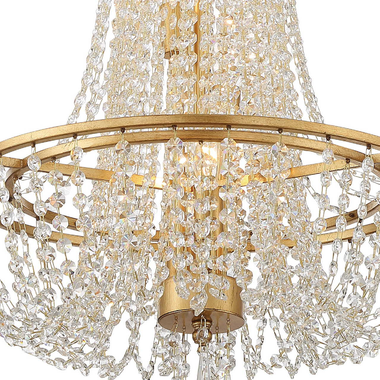 CRYSTORAMA ARC-1907-GA-CL-MWP Arcadia 4 Light Antique Gold Chandelier