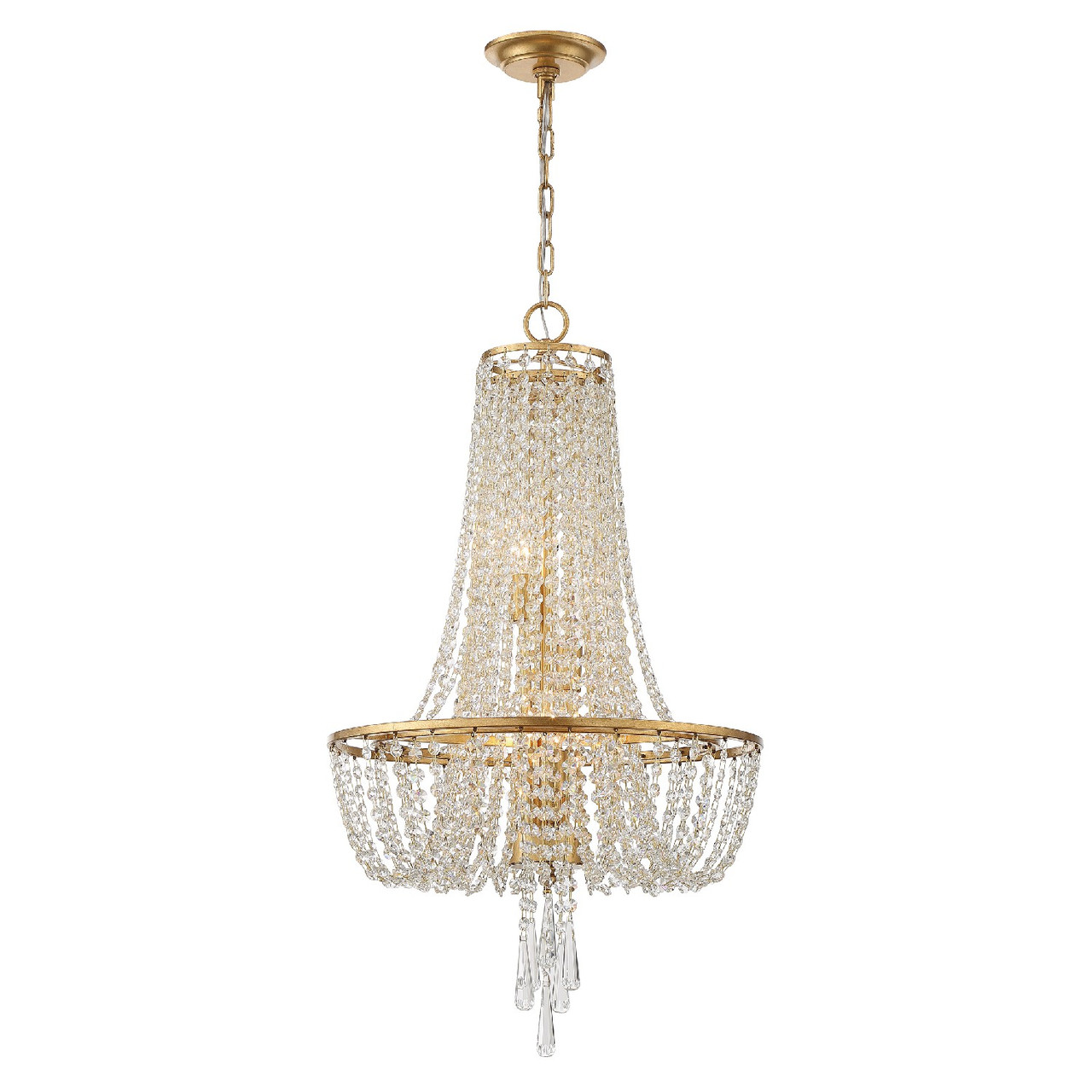 CRYSTORAMA ARC-1907-GA-CL-MWP Arcadia 4 Light Antique Gold Chandelier