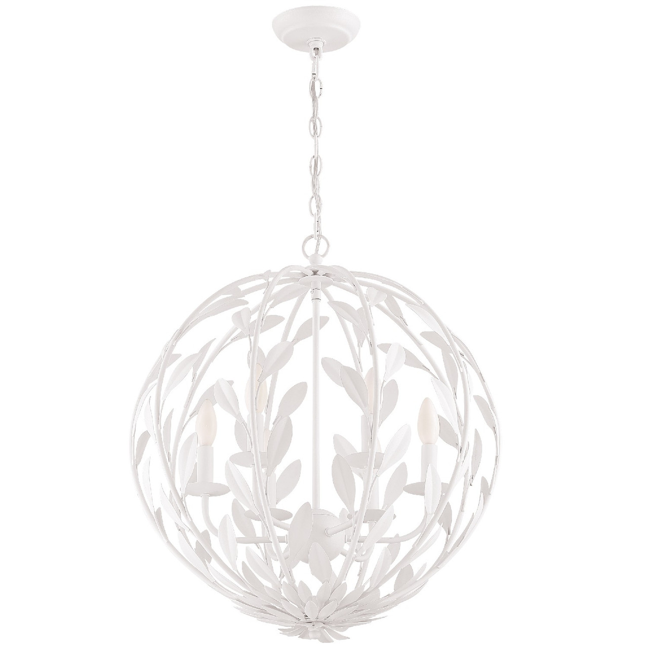 CRYSTORAMA 506-MT Broche 6 Light Matte White Chandelier