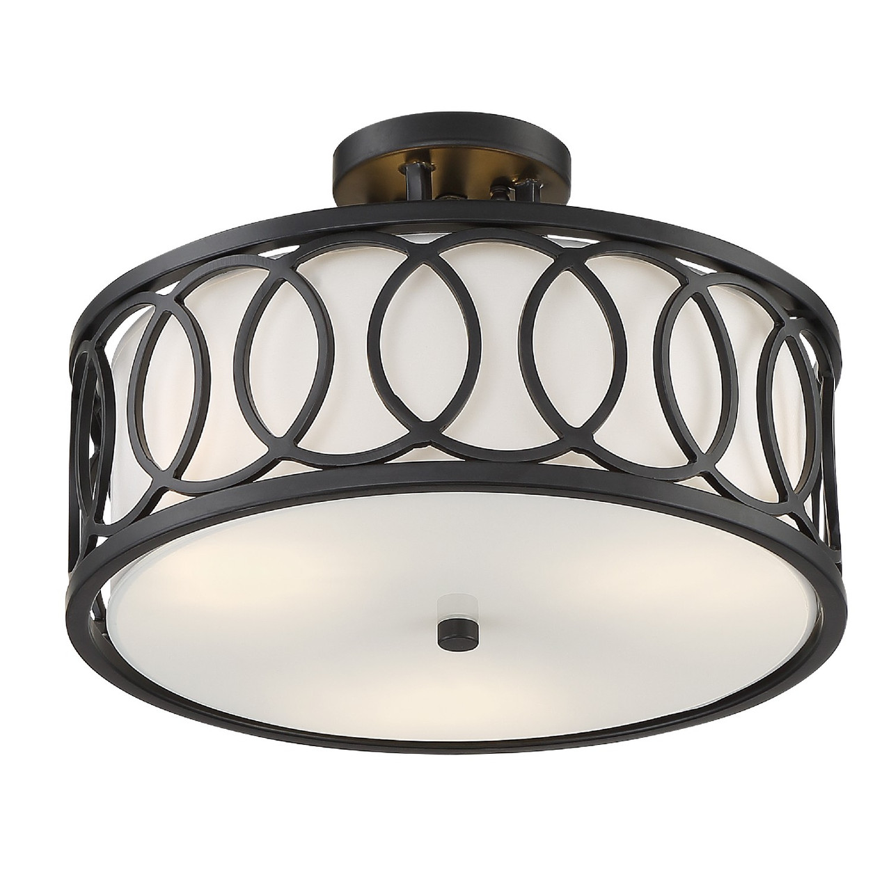 CRYSTORAMA 285-MK Graham 3 Light Matte Black Ceiling Mount