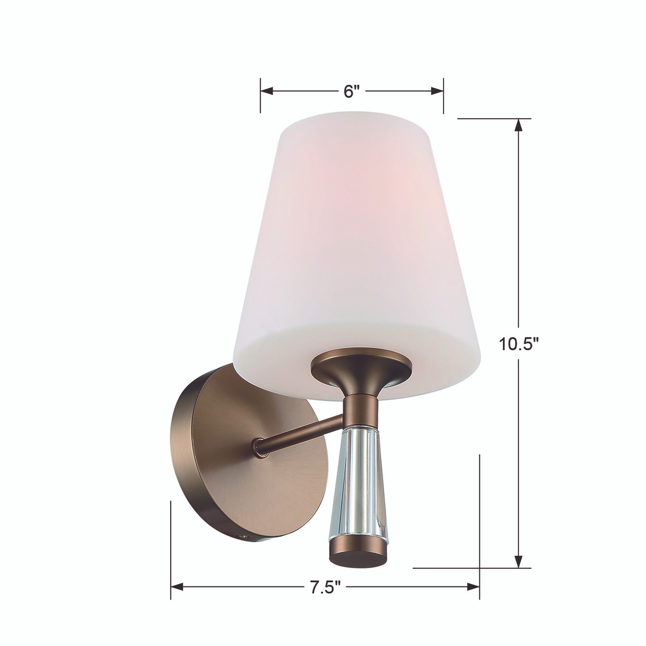 CRYSTORAMA RAM-A3401-VG Ramsey 1 Light Vibrant Gold Wall Mount