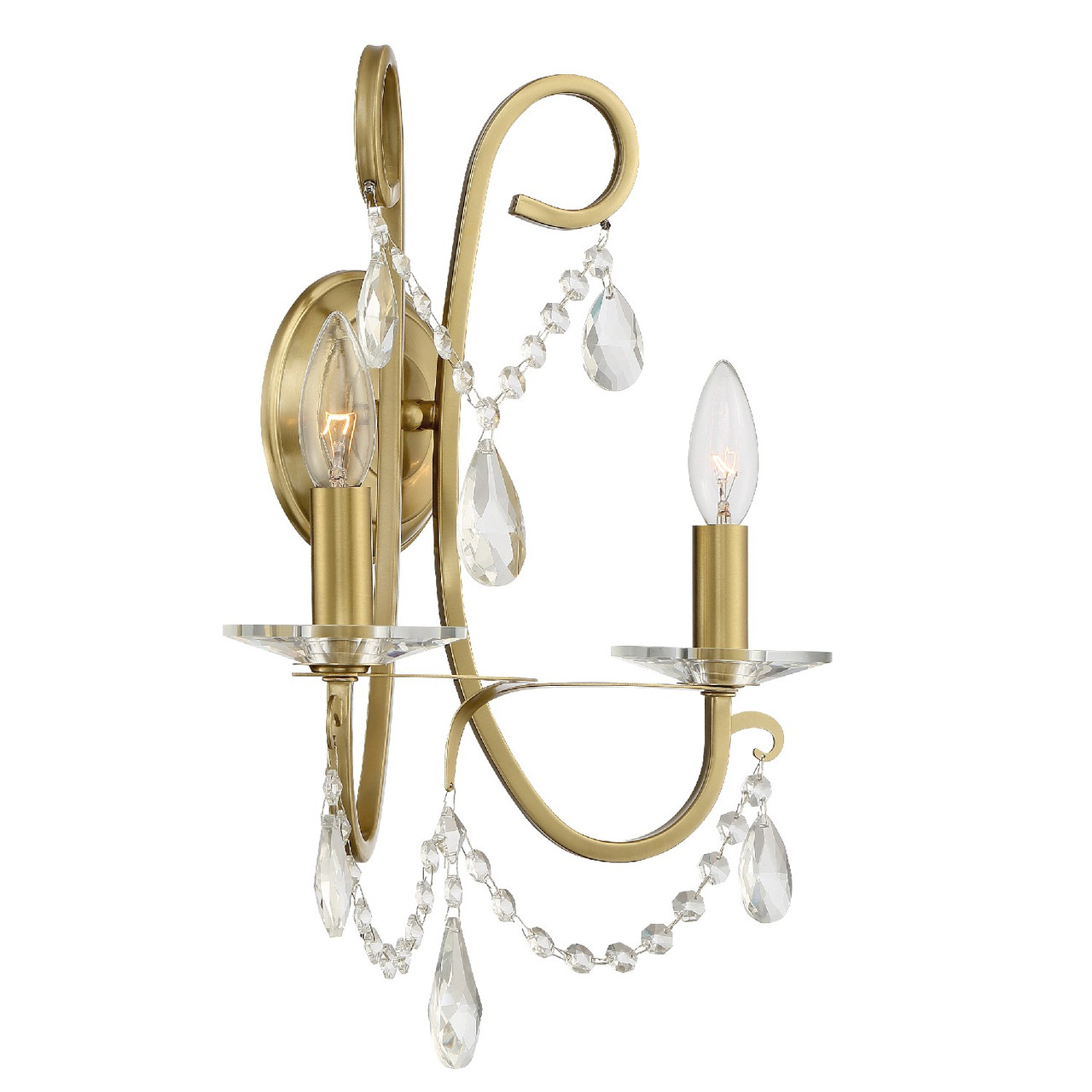 CRYSTORAMA 6822-VG-CL-MWP Othello 2 Light Vibrant Gold Wall Mount